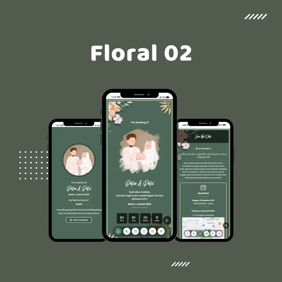 Tema undangan dinikahin floral 2